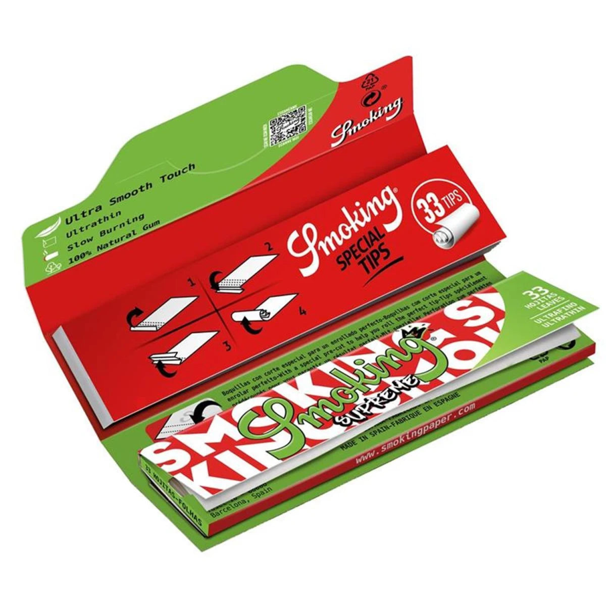 Smoking Supreme King Size Slim Papers + Tips